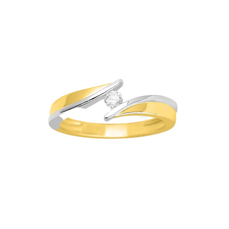 Bague Femme - Or 18 Carats - Diamant 0,1 Carats