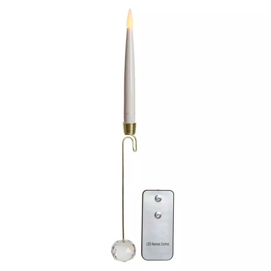 Lot de 10 bougies à piles (H15 cm) Crystal Blanc chaud