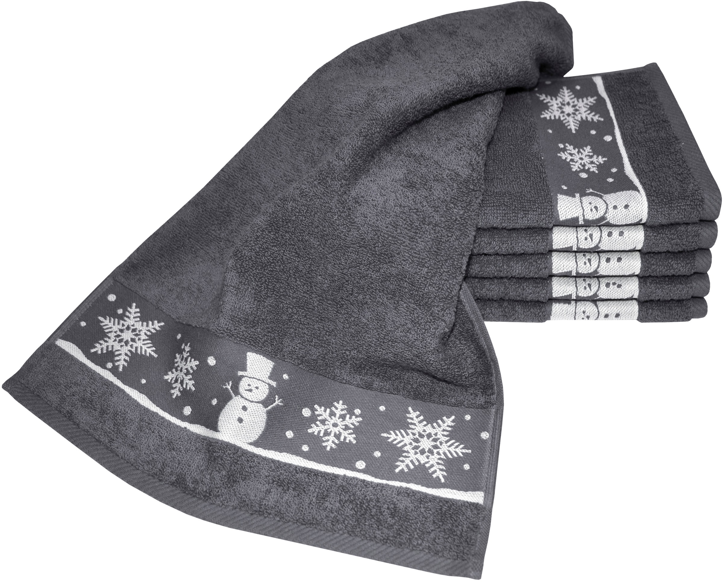 Dyckhoff Gästehandtücher »Schneemann« Made in Germany (6 Gästetücher)