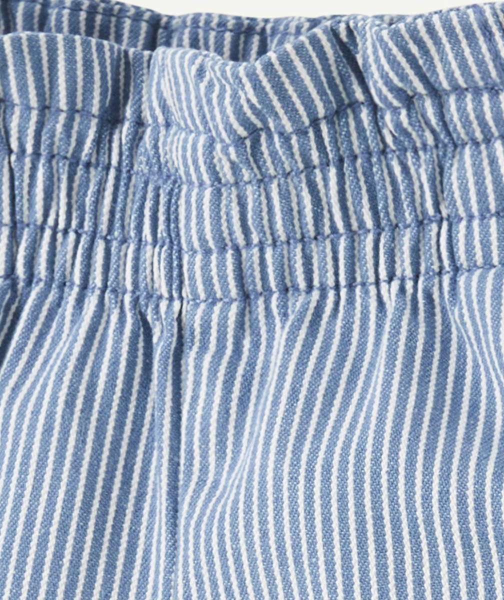 SHORT BÉBÉ FILLE BLEU À RAYURES