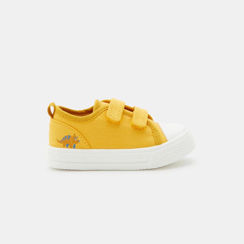Tennis toile à scratch jaunes bébé garçon Jaune