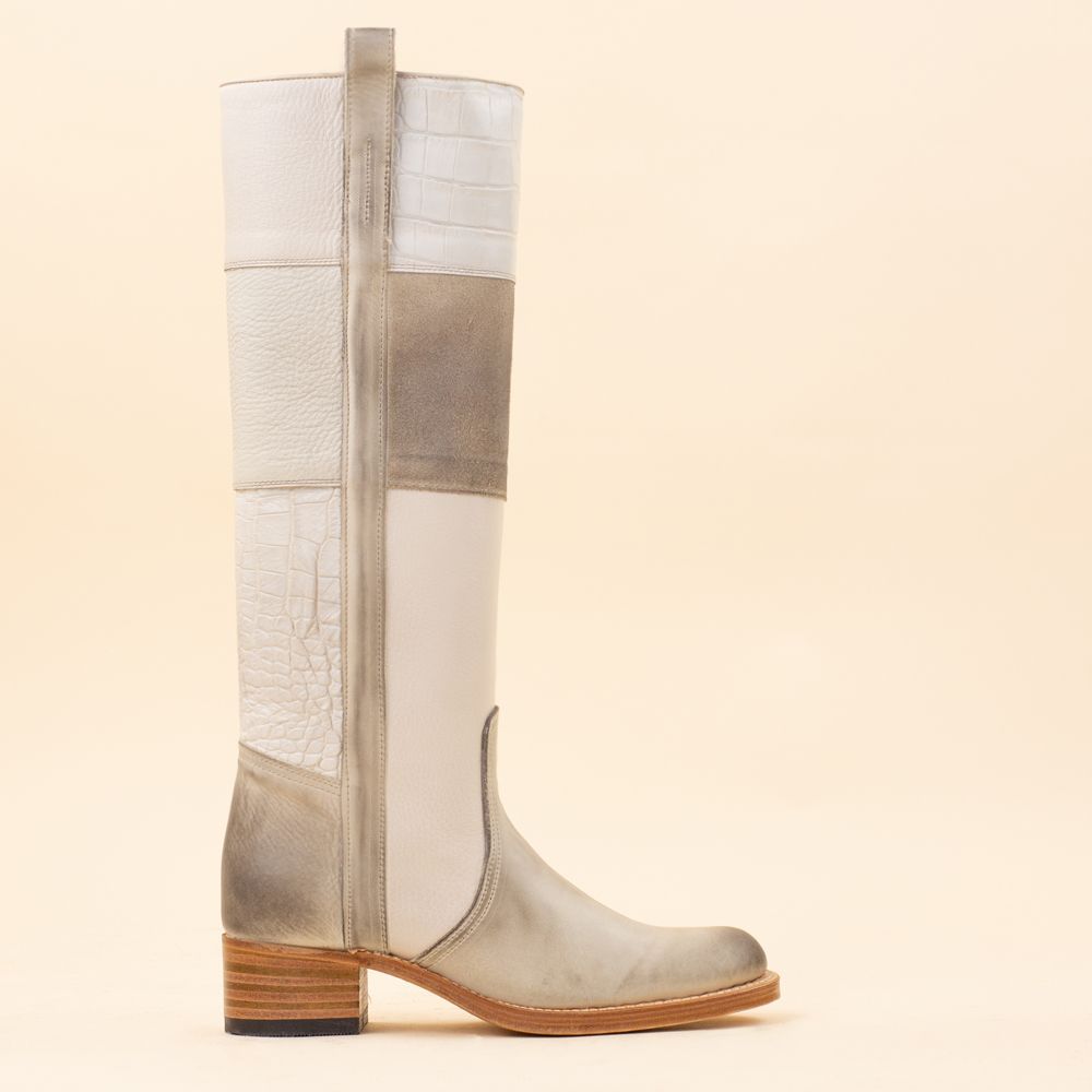 Sendra cowboyboots 8414 Patchwork offwhite