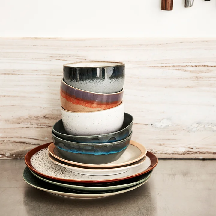 HKliving - 70's Teller Ø 17,5 cm, stars (2er-Set)