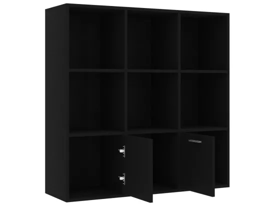 Bibliothèque Noir 98x30x98 cm Aggloméré