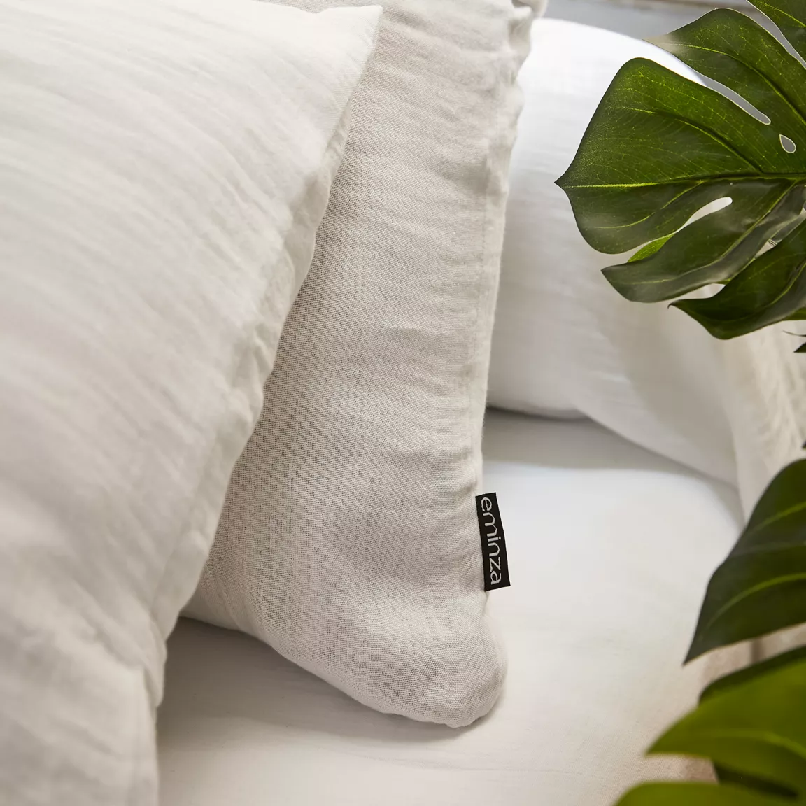 Drap housse gaze de coton (160 x 200 cm) Gaïa Blanc chantilly
