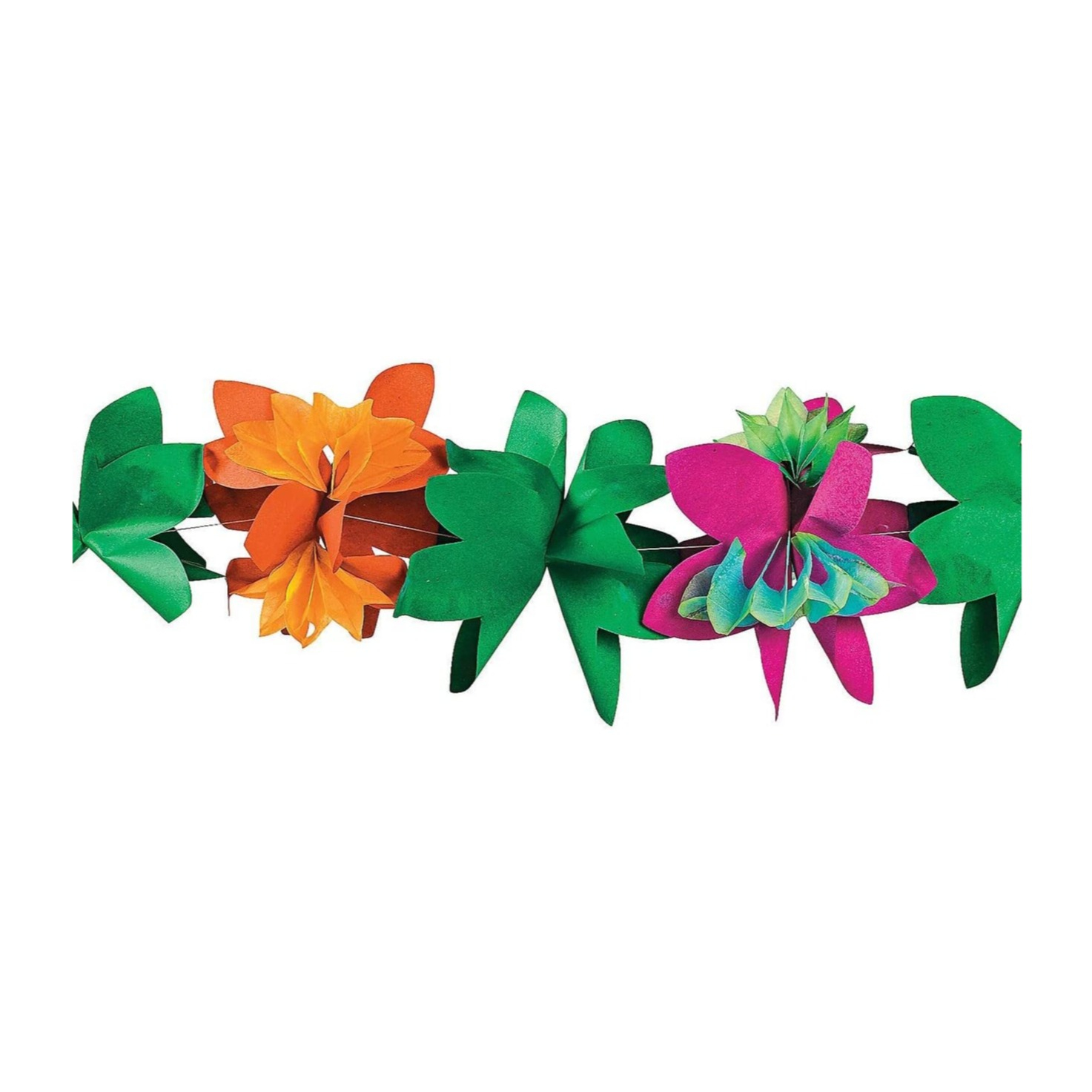 (3m) Papier Blumen Girlande Sommer Party Tropical Hawaii Dekoration Mottoparty Accessoire - Bunt
