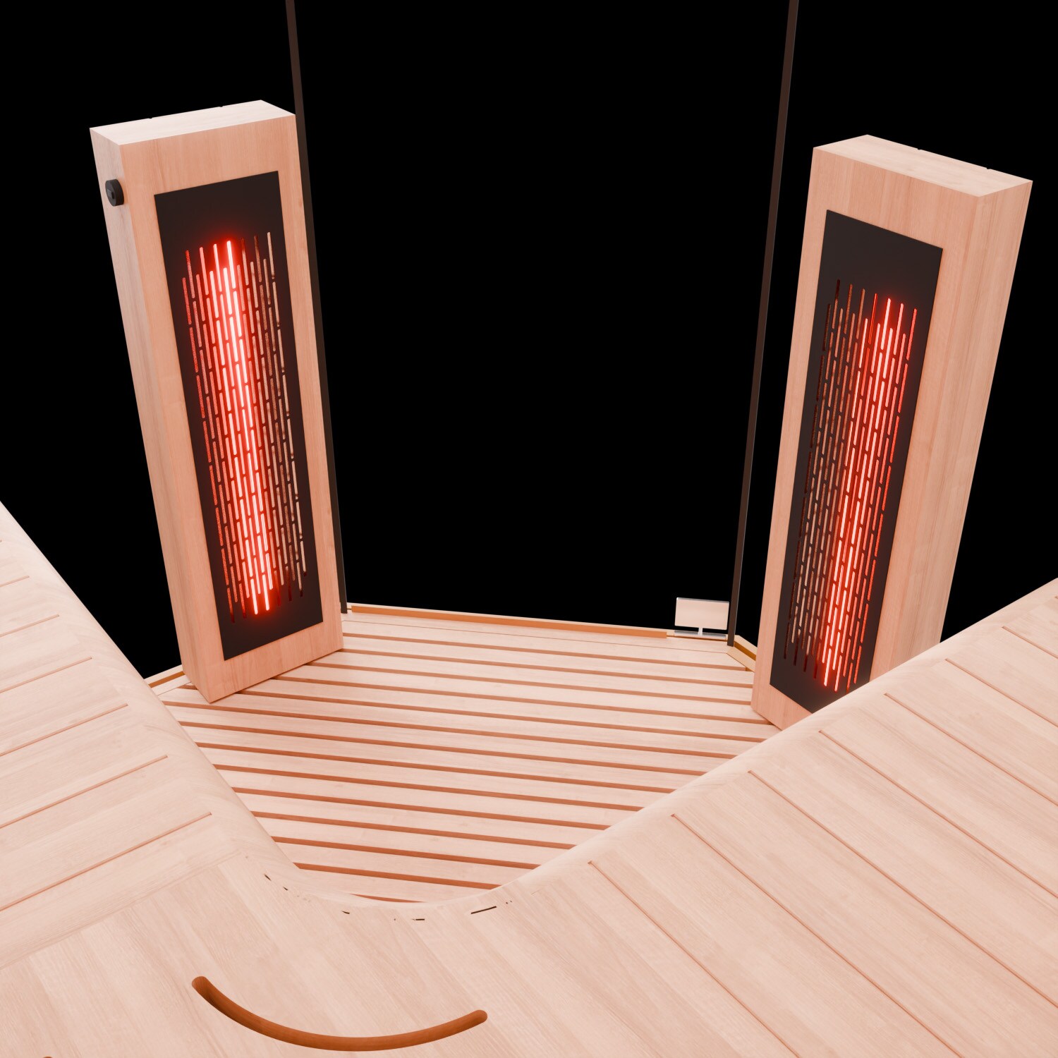 Dewello® Infrarotkabine Infrarotsauna KENORA 140x140 für 2-3 Personen aus Hemlockholz, Dual-Therm