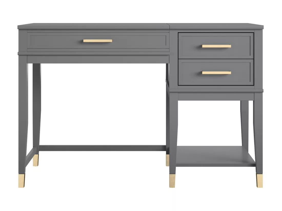 Westerleigh | Bureau avec plateau élévateur en mélaminé gris graphite