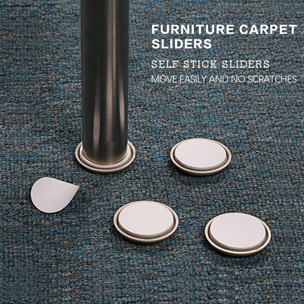 (4er Set) Ø25mm Selbstklebende Stuhlbein Gleiter Boden Schoner für Tisch / Stuhl / Sofa - Grau