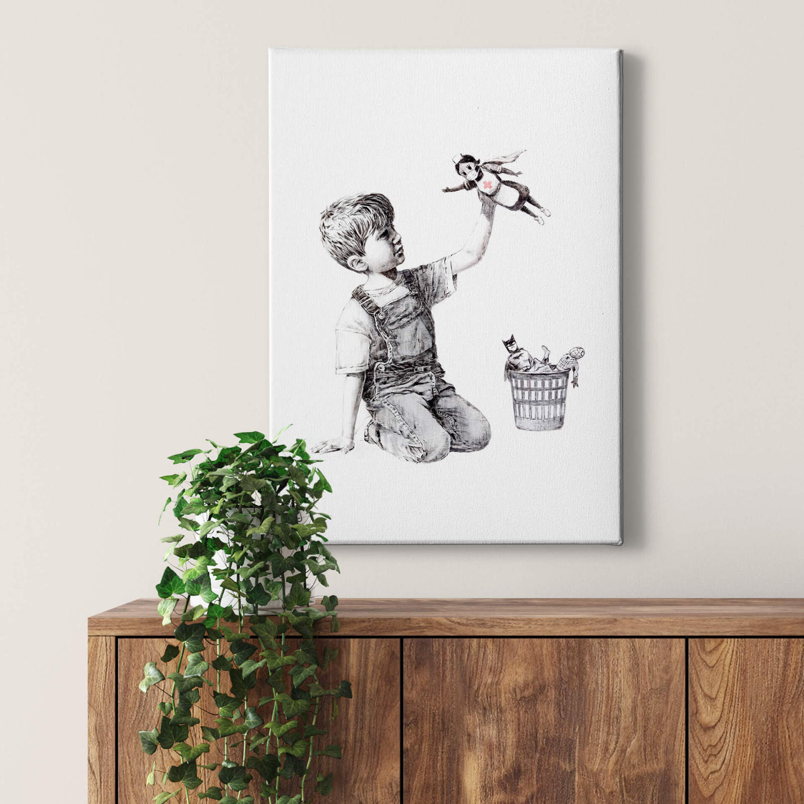 Leinwandbild ECHTE HELDEN - Banksy - 50x70 cm