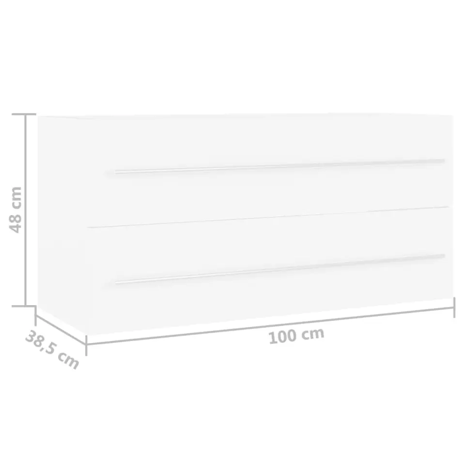 vidaXL - Wastafelkast - Wit - Bewerkt hout - 100 x 38.5 x 48 cm