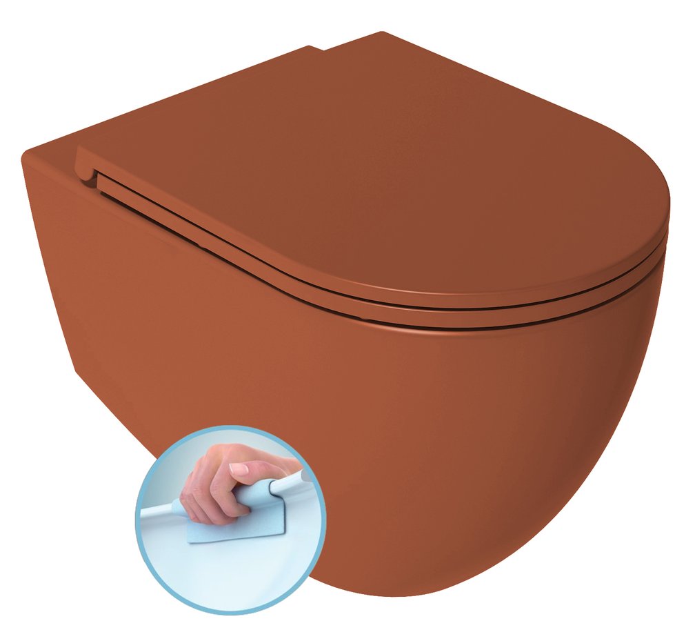 Isvea Infinity toiletpot randloos met softclose zitting terracotta