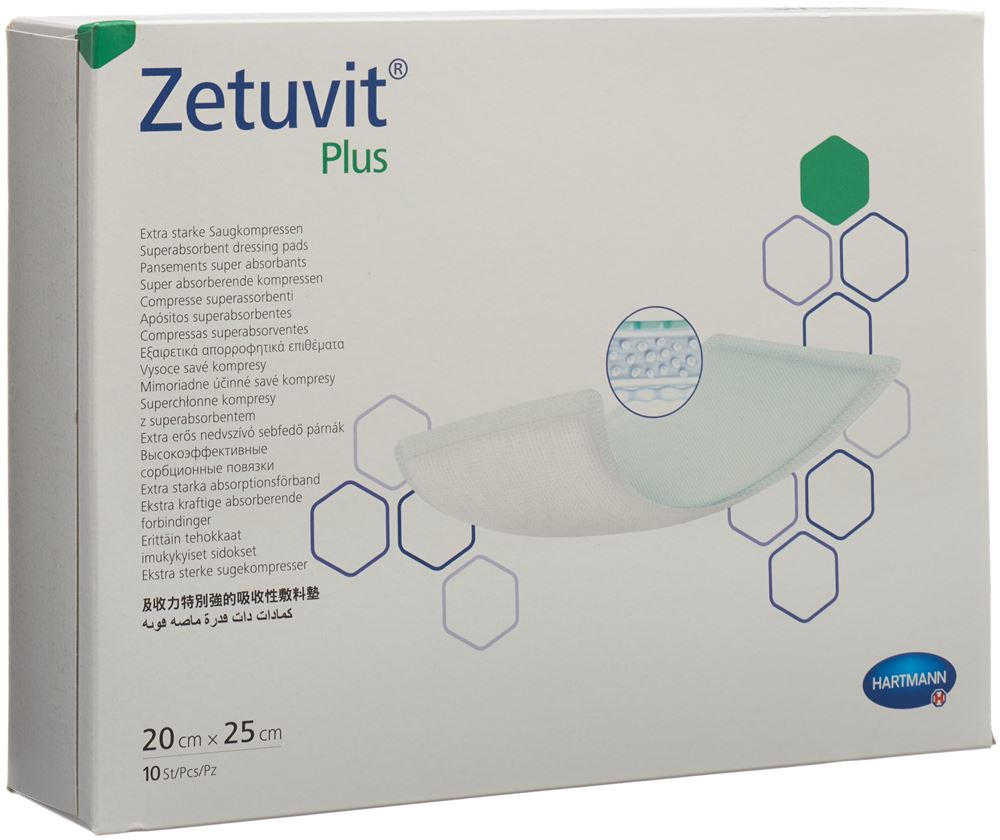 ZETUVIT Plus Absorptionsverband 20x25cm 10 Stk