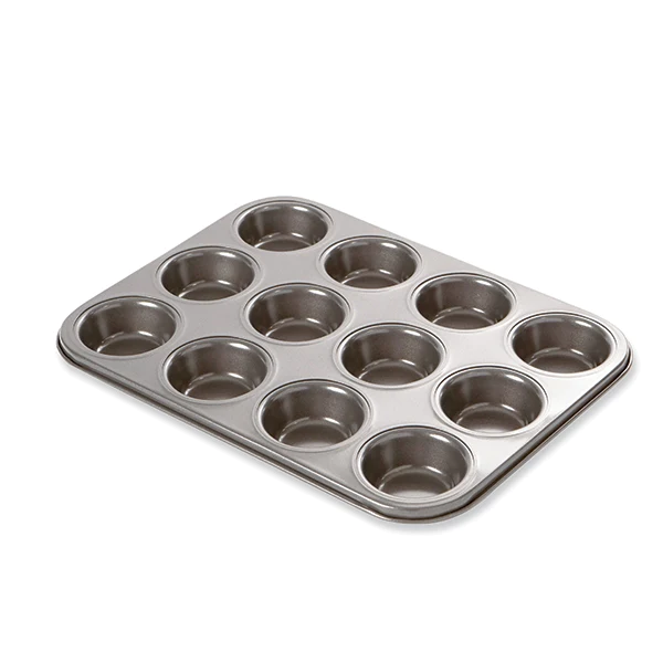 Plaque 12 muffins acier revêtement antiadhérent 35,5 cm Mathon