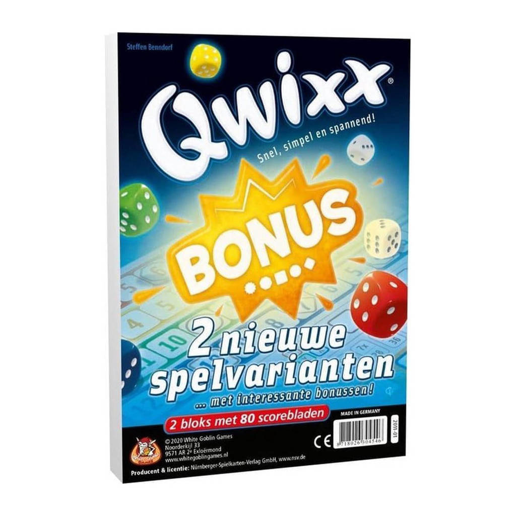 GezelligQwixx Bonus dobbelspel 2 nieuwe spelvarianten
