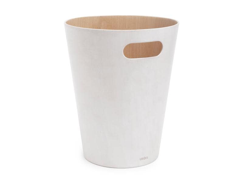 Umbra Papierkorb Woodrow 7.5 l, Weiss Abfallkorb aus Sperrholz