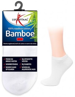 Lucovitaal Bamboe Enkelsokken Wit 47-50 1PR