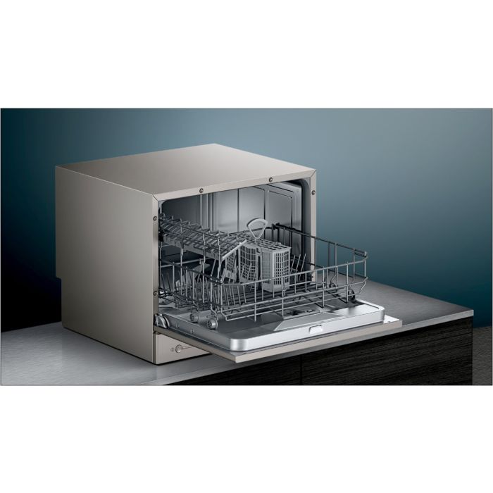 Siemens Kompakt-Geschirrspüler iQ300 SK26E822EU Silver Inox