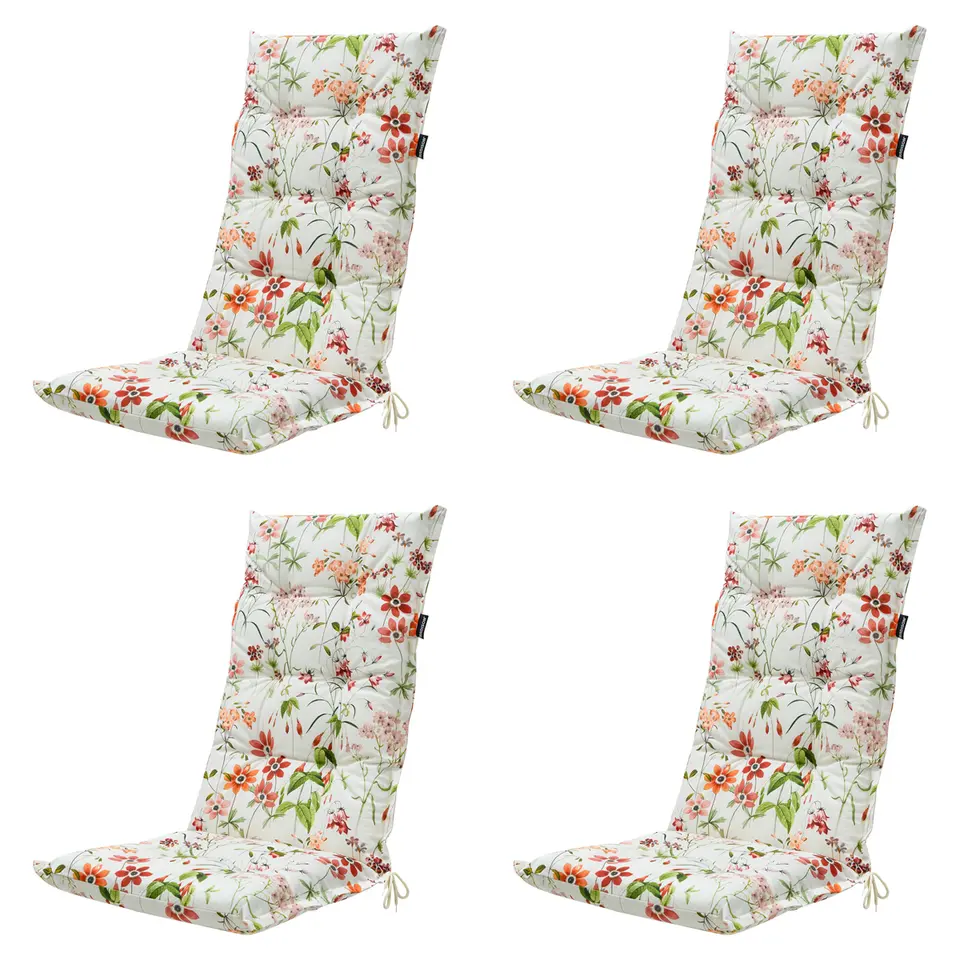 Madison - Tuinstoelkussen Hoge Rug Milly natural - Ca. 123x50 cm - Set van 4