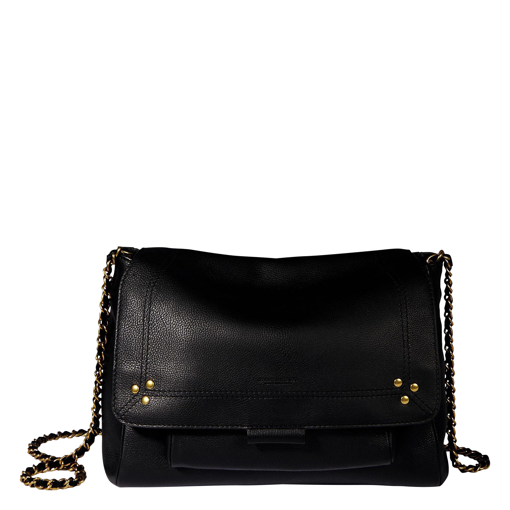 LULU M - Sac besace porté épaule en cuir | Noir