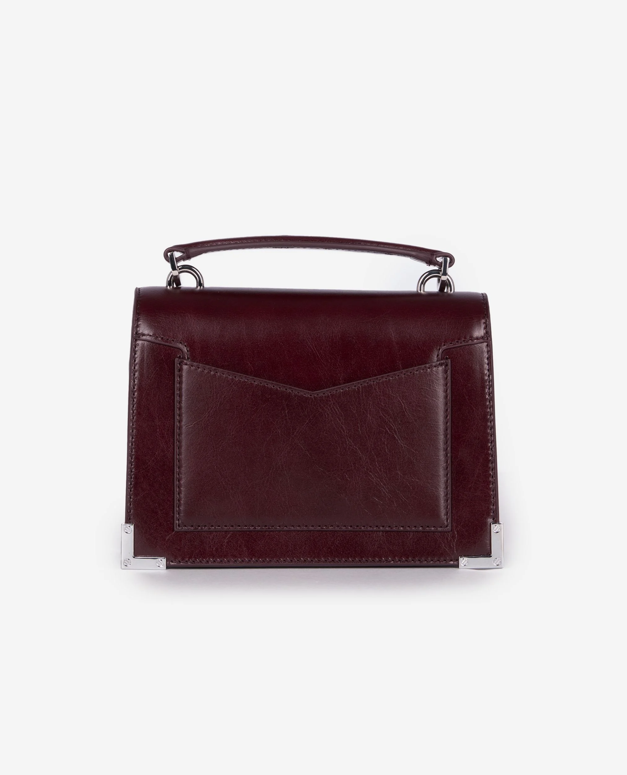 Sac Emily small en cuir craquelé bordeaux