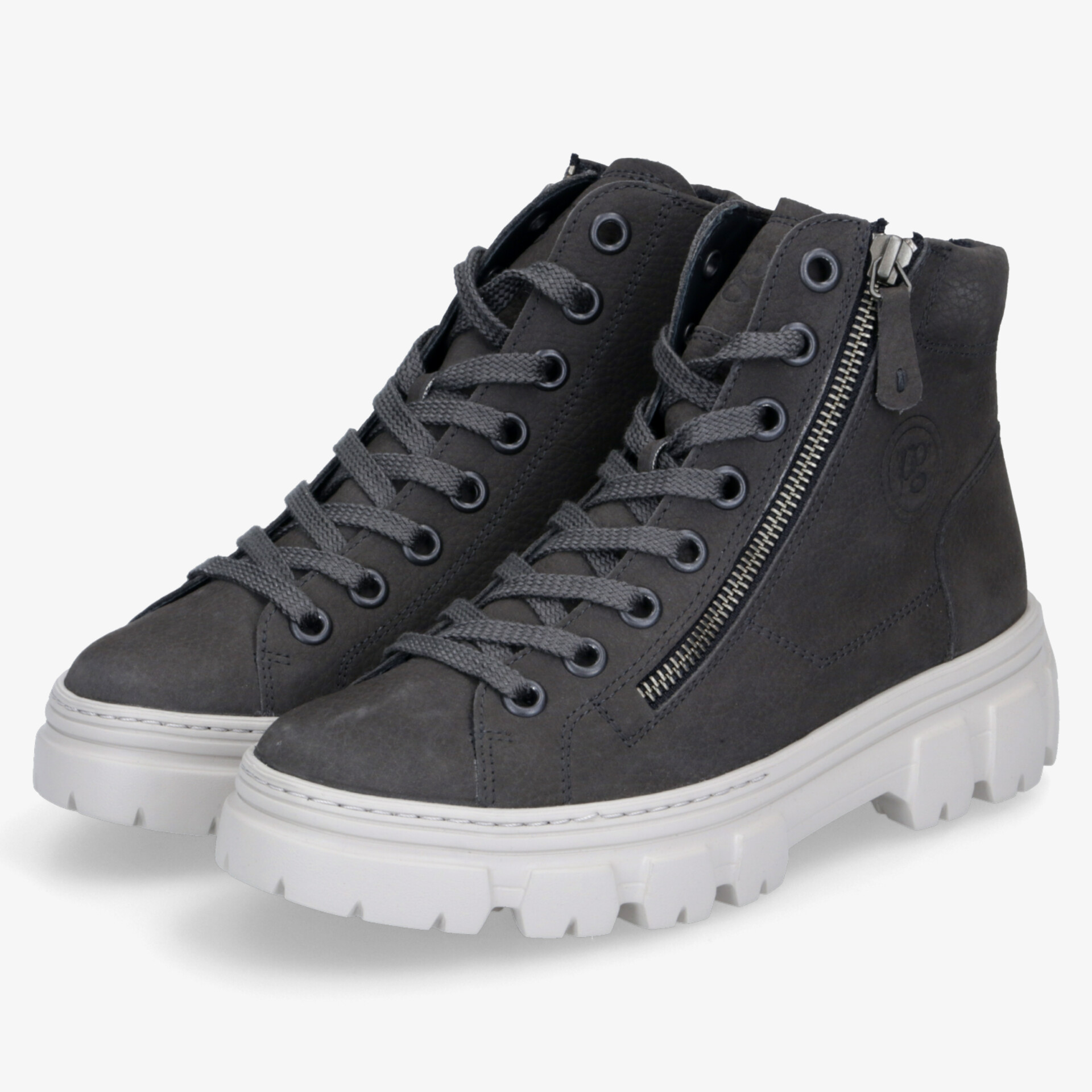 paul green Damen Schnürstiefeletten grau