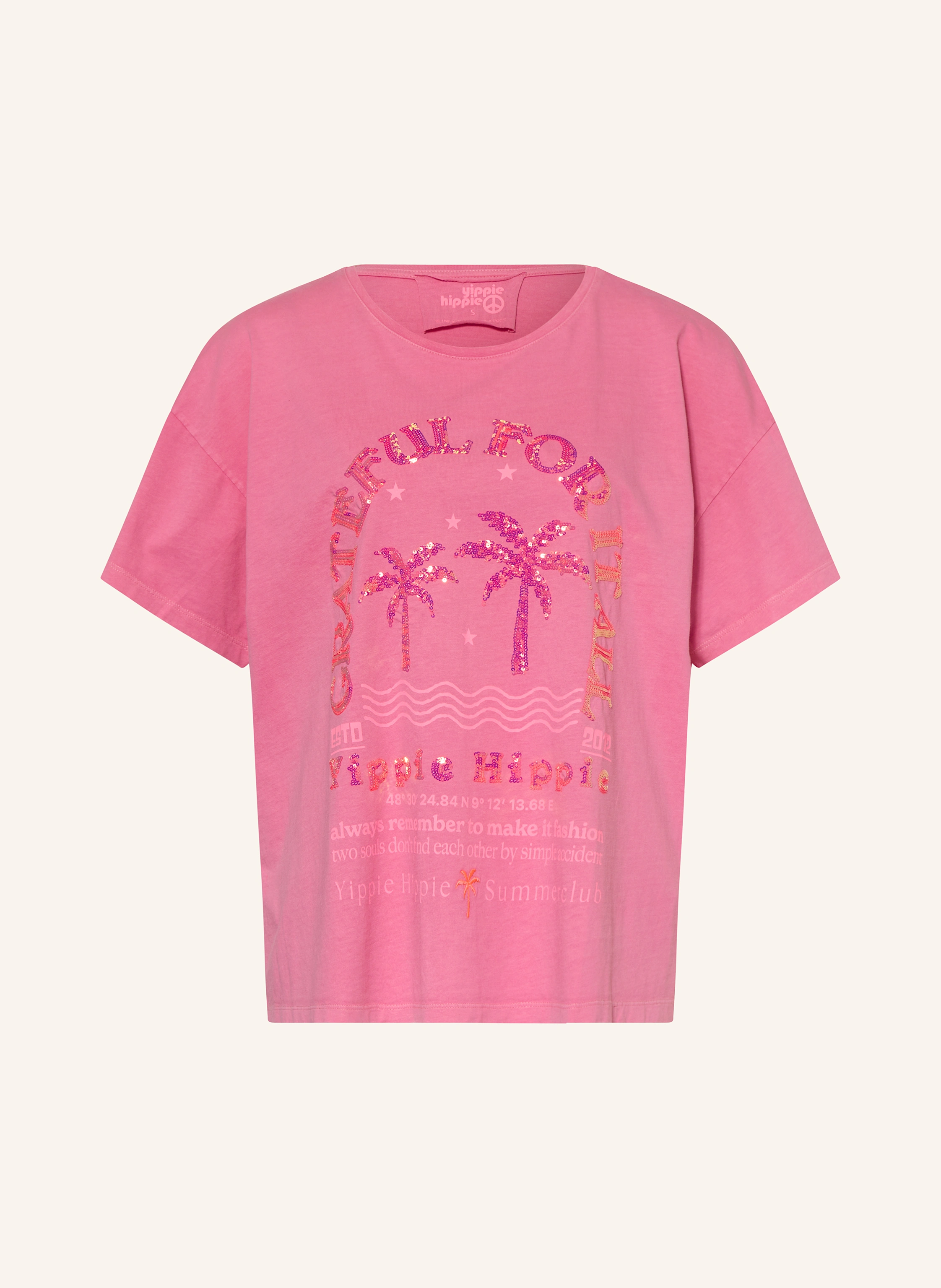 yippie hippie T-Shirt mit Pailletten