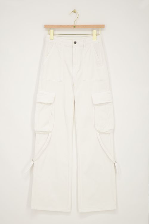 Witte jeans met cargo zakken