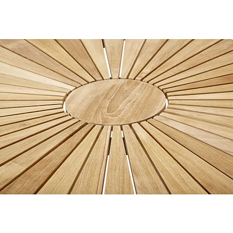 Kerteminde teak havebord Ø170 cm, hvidt stel