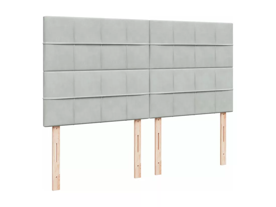 Sommier à lattes de lit et matelas Gris clair 180x200cm Velours