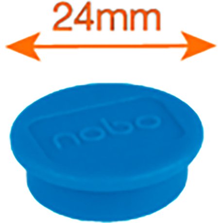 Aimants colorés Ø 24 mm pour tableaux blancs magnétiques Nobo – Lot de 10