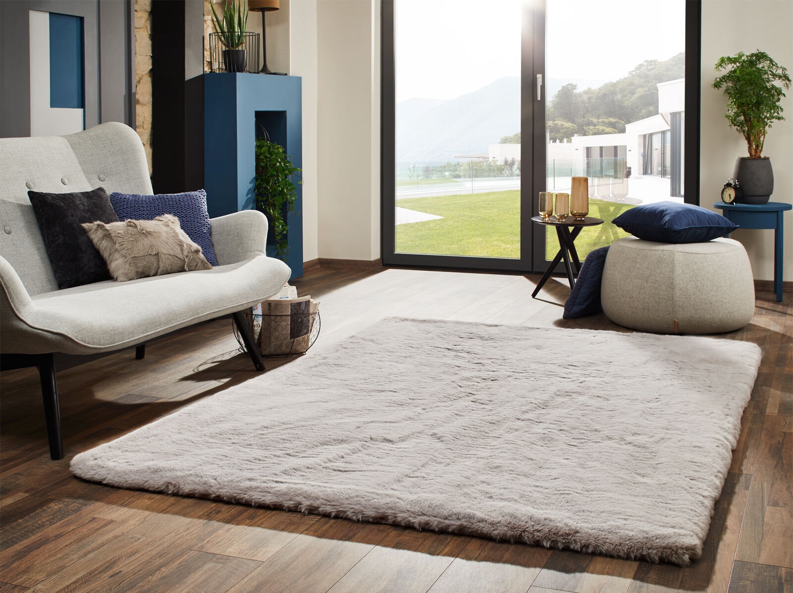 Hochflorteppich SOUL 70 x 140 cm braun/grau