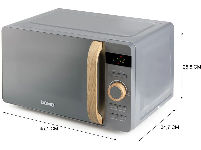 Domo Mikrowelle DO3420 Grau Freistehende Mikrowelle für schnelles Erwärmen und Zubereiten