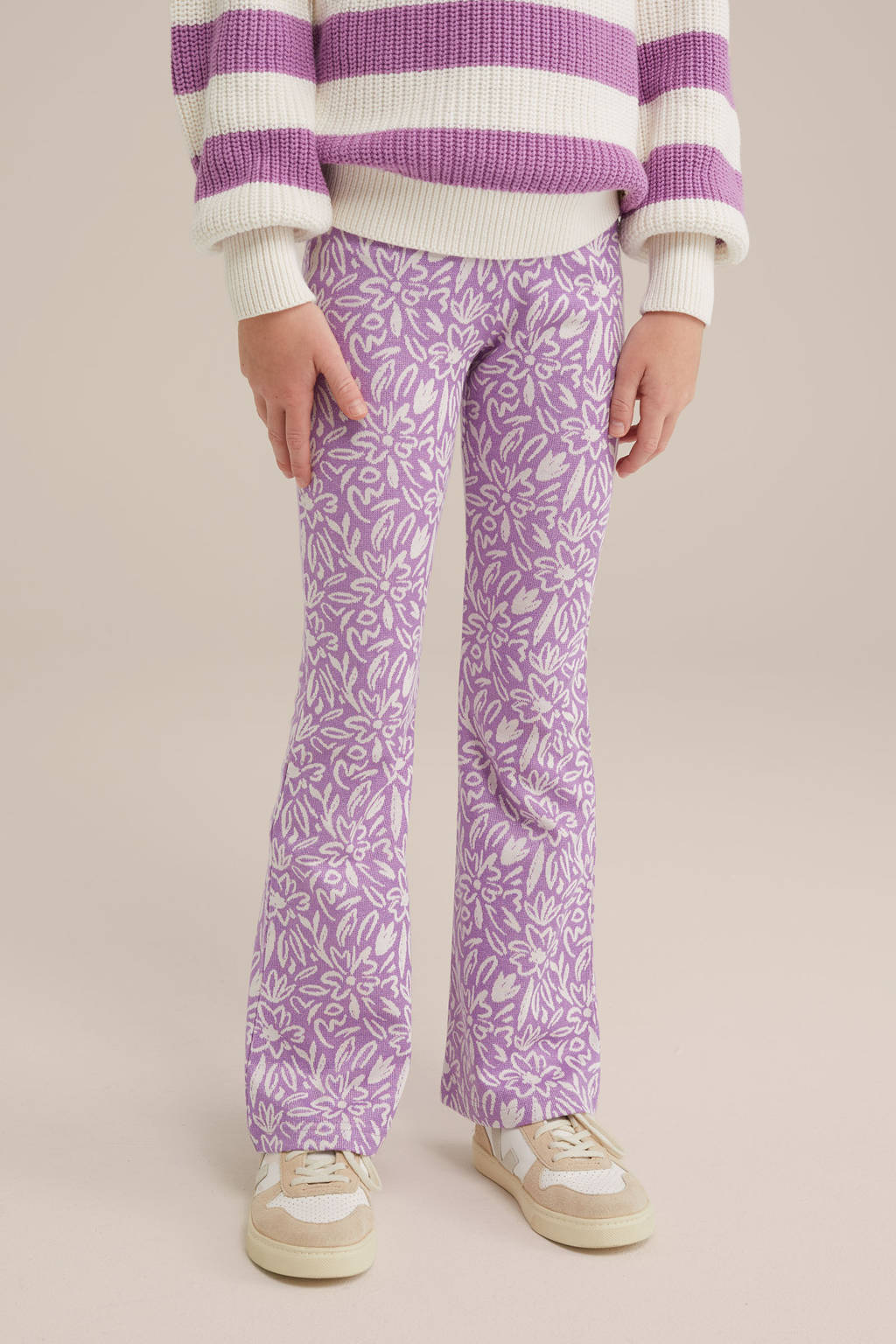 WE Fashion flared broek lila