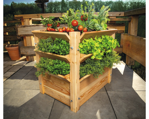 Klassieke verhoogde tuinbak WESTMANN Premium maat XL 90 x 65 x 73 cm naturel
