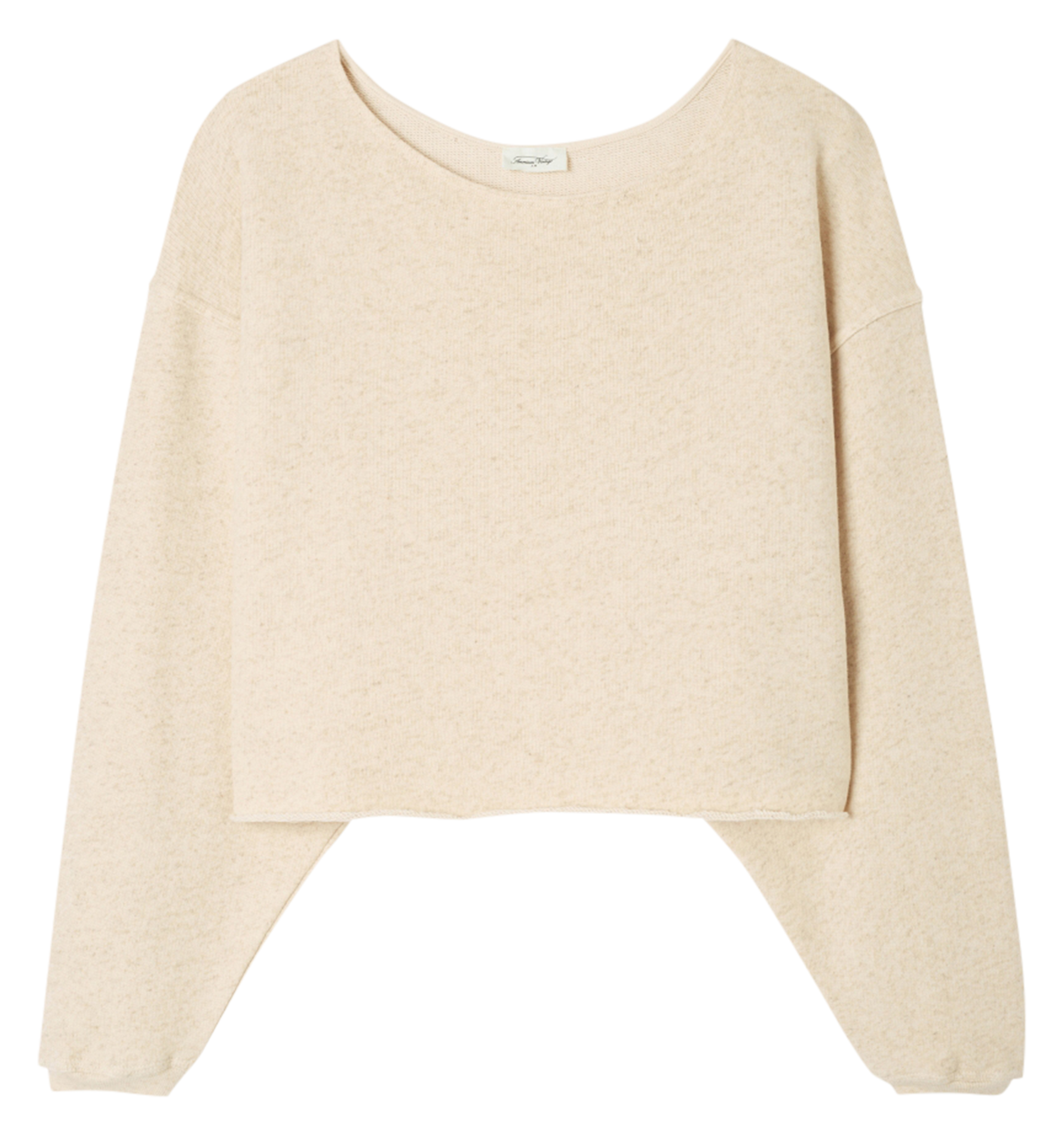 ITONAY - Sweat col bateau en coton bio et lin | Beige