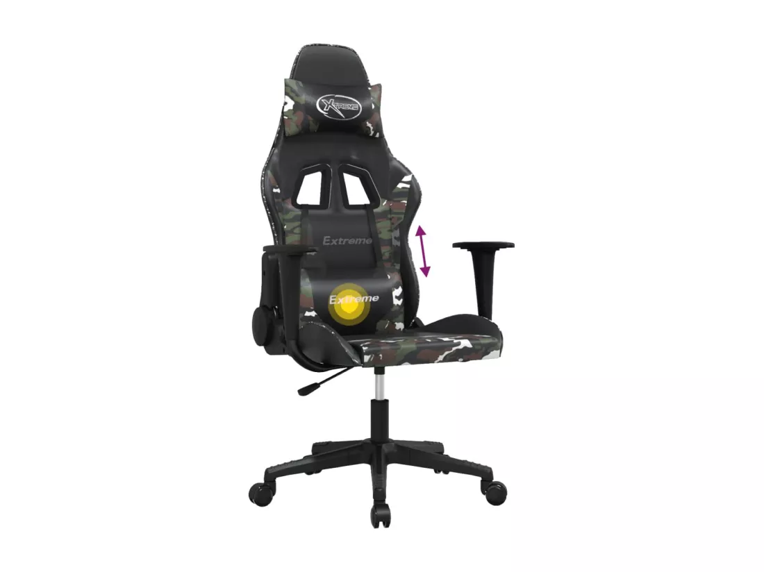 Chaise de jeu de massage Noir et camouflage Similicuir