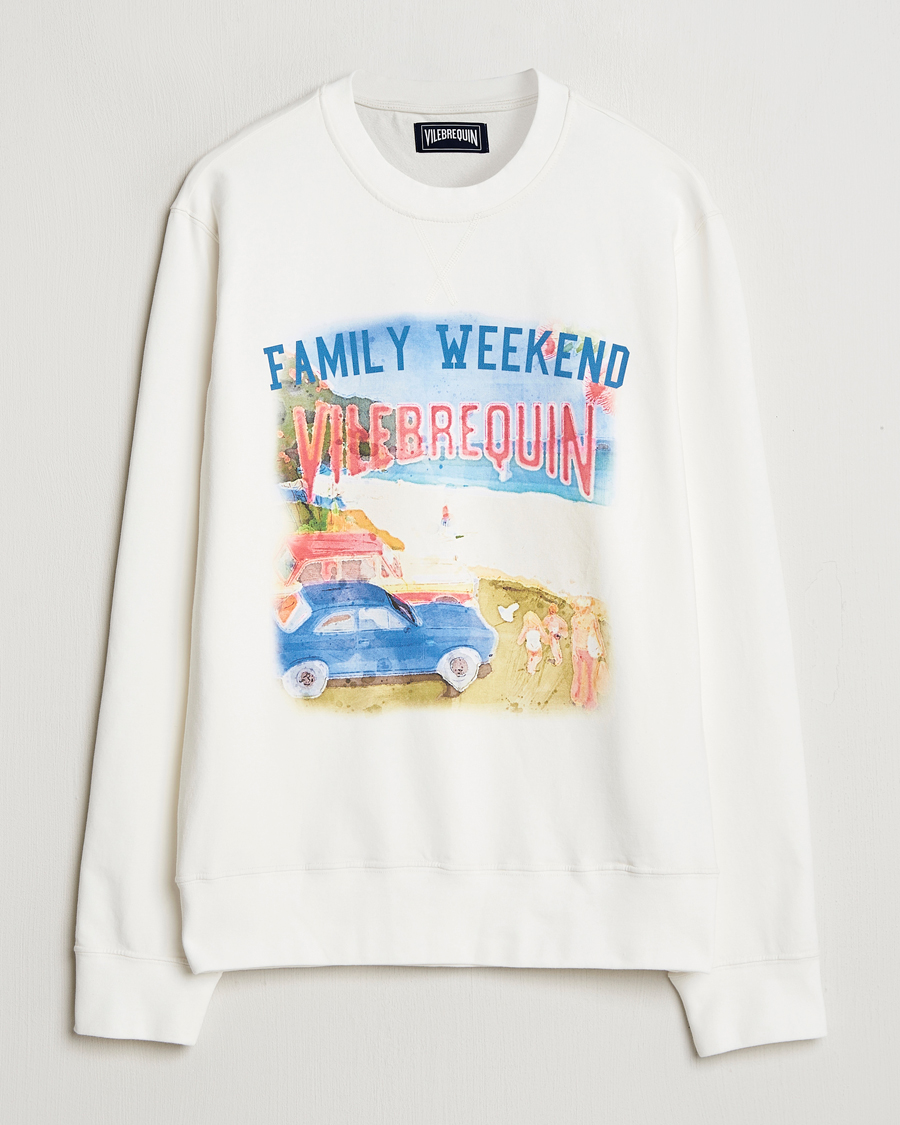 Vilebrequin Printed Crew Neck Sweatshirt Off White