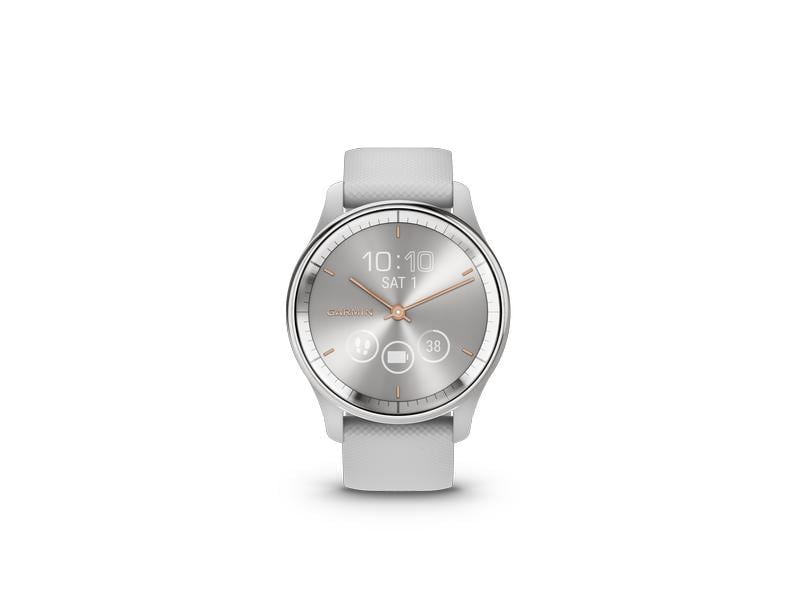 GARMIN Sportuhr Vivomove Trend Weiss/Weiss glanz Hybrid-Smartwatch