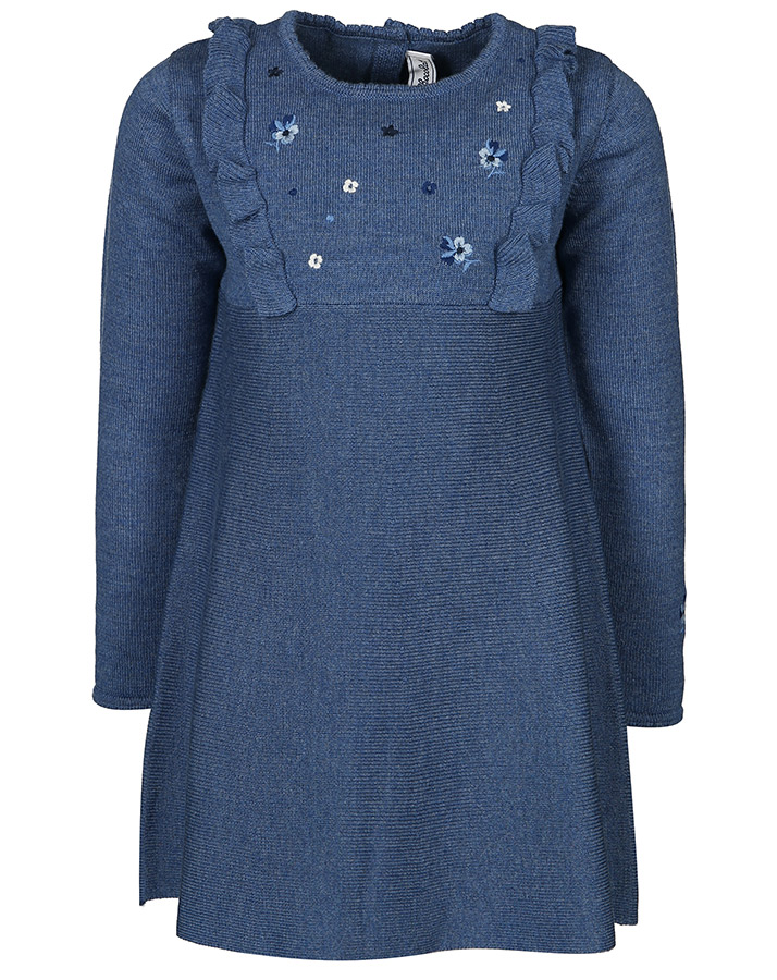 Woll-Langarmkleid BABY GRAND MAMAN in blau