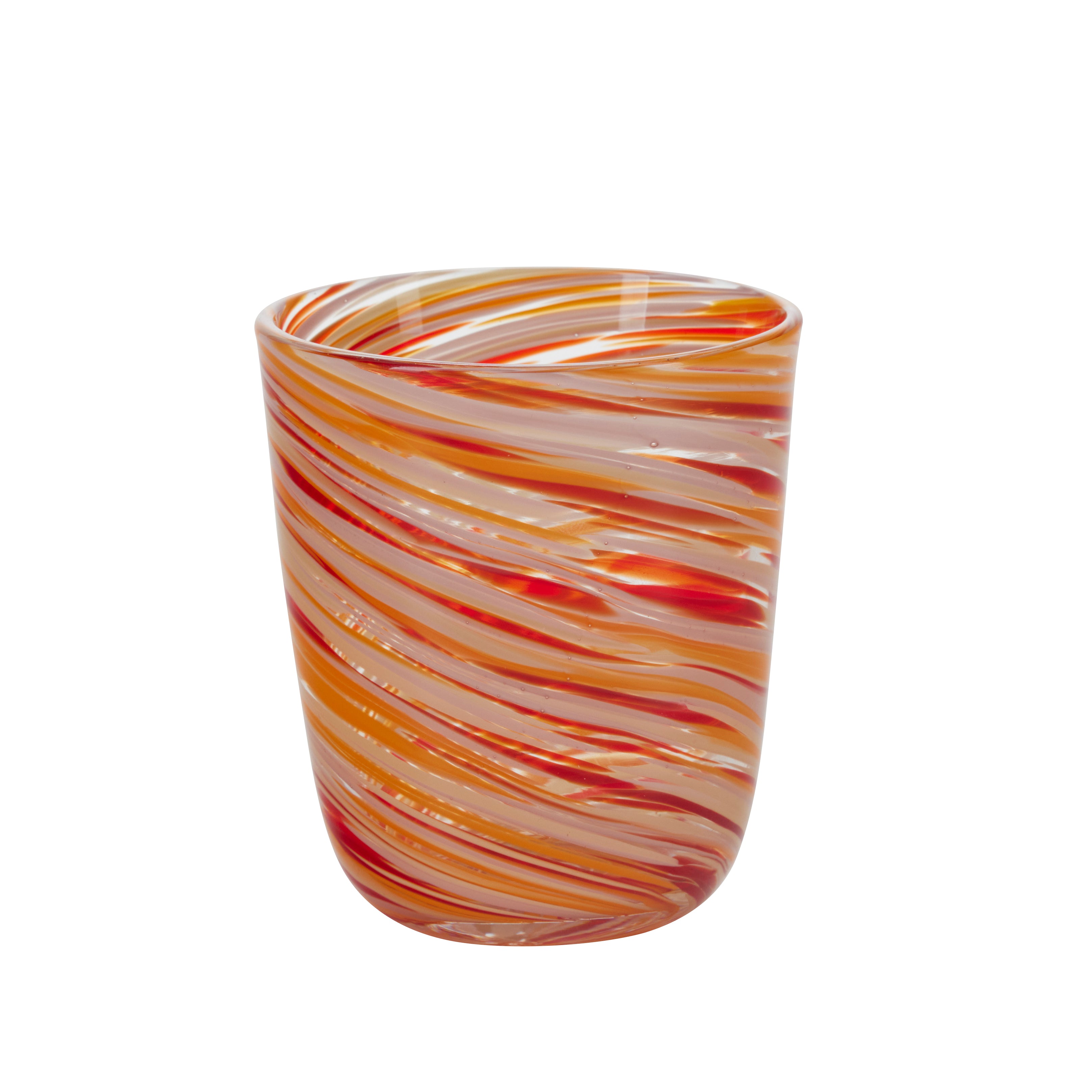 Bahne Interior  Multi Twist vandglas - orange/rød/beige