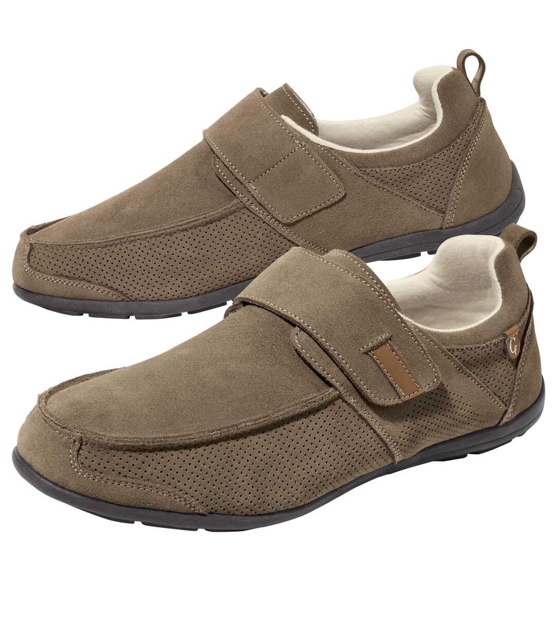 Mocassins Scratchés en Croûte de Cuir La Confortai