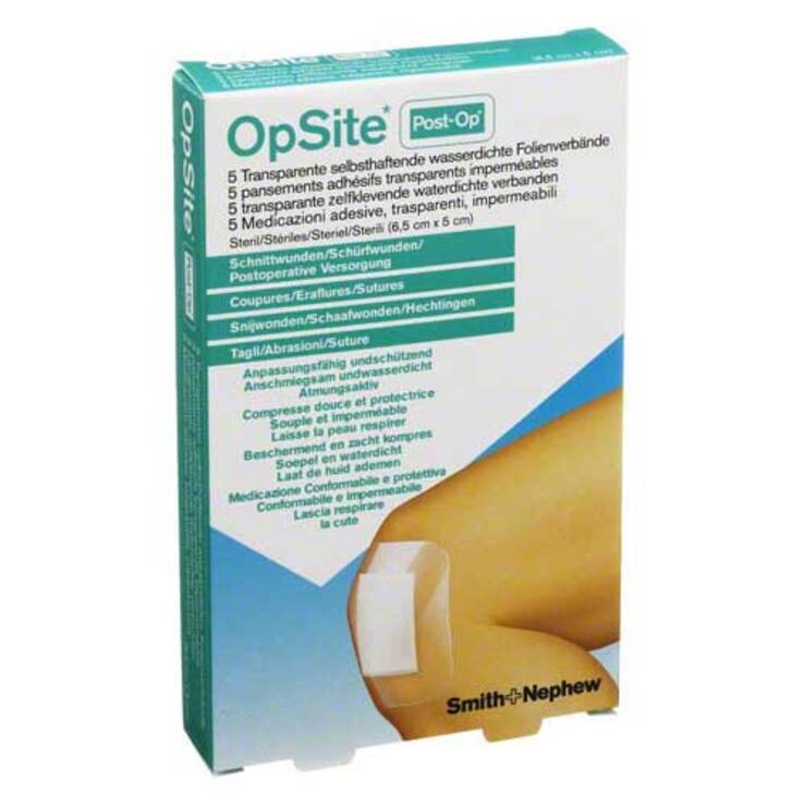Opsite Post OP 6,5x5cm Verband, 5 St