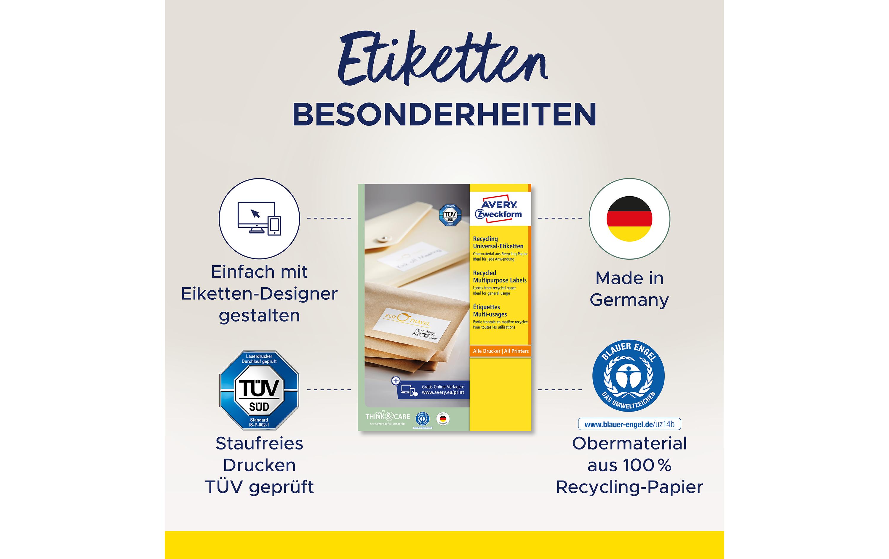 Universal-Etiketten LR3483 105 x 148 mm, 10 BlattRecycling-Etiketten
