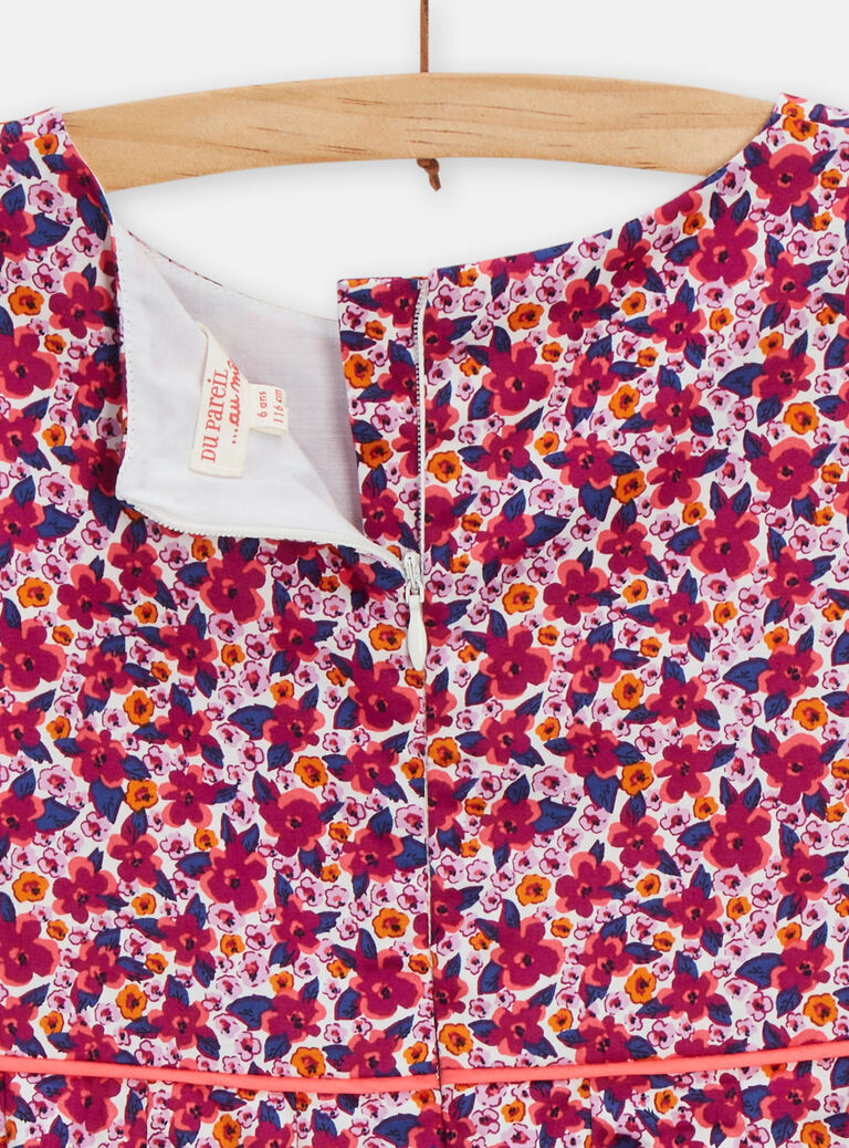 Robe imprimée fleuri pour fille