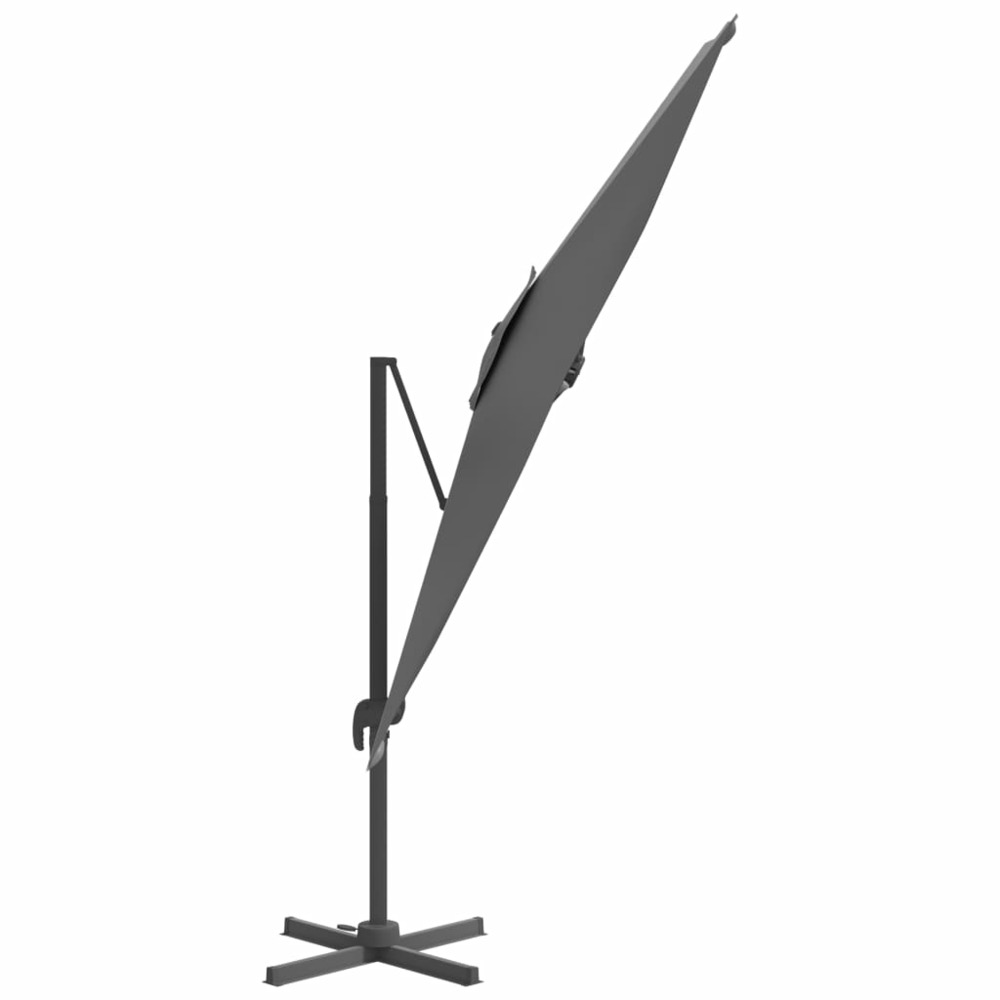 Parasol meuble de jardin déporté avec mât en aluminium 400 x 300 cm anthracite