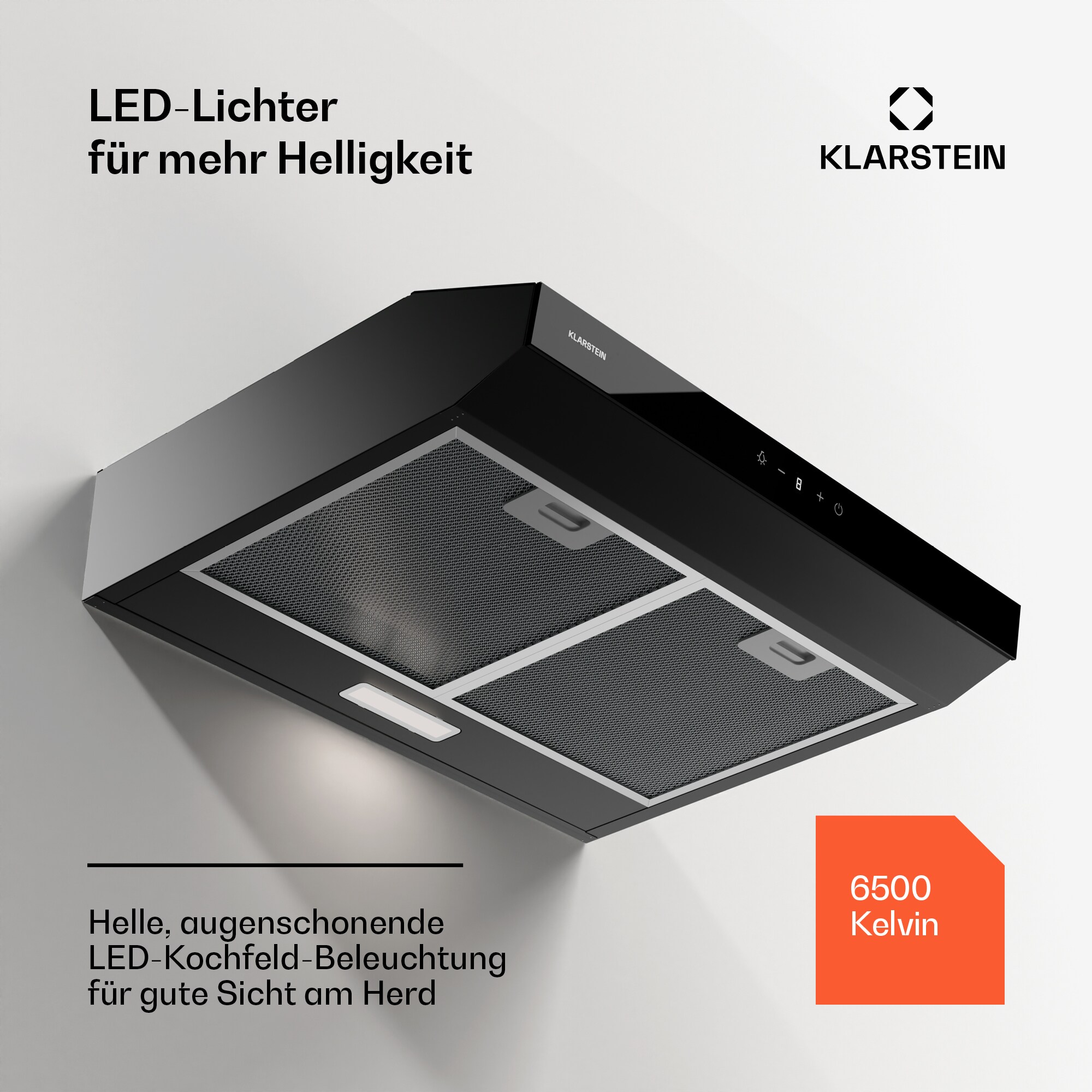 Contempo Neo Unterbauhaube Abluft/Umluft 175 m³/h Abluftleistung SenseControl integrierte Touch-Steuerung Edelstahl / Acrylglasfront