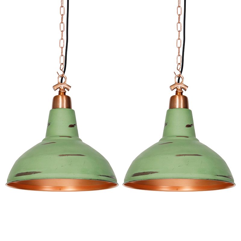 Set van 2 vintage hanglampen koper - Goliath large