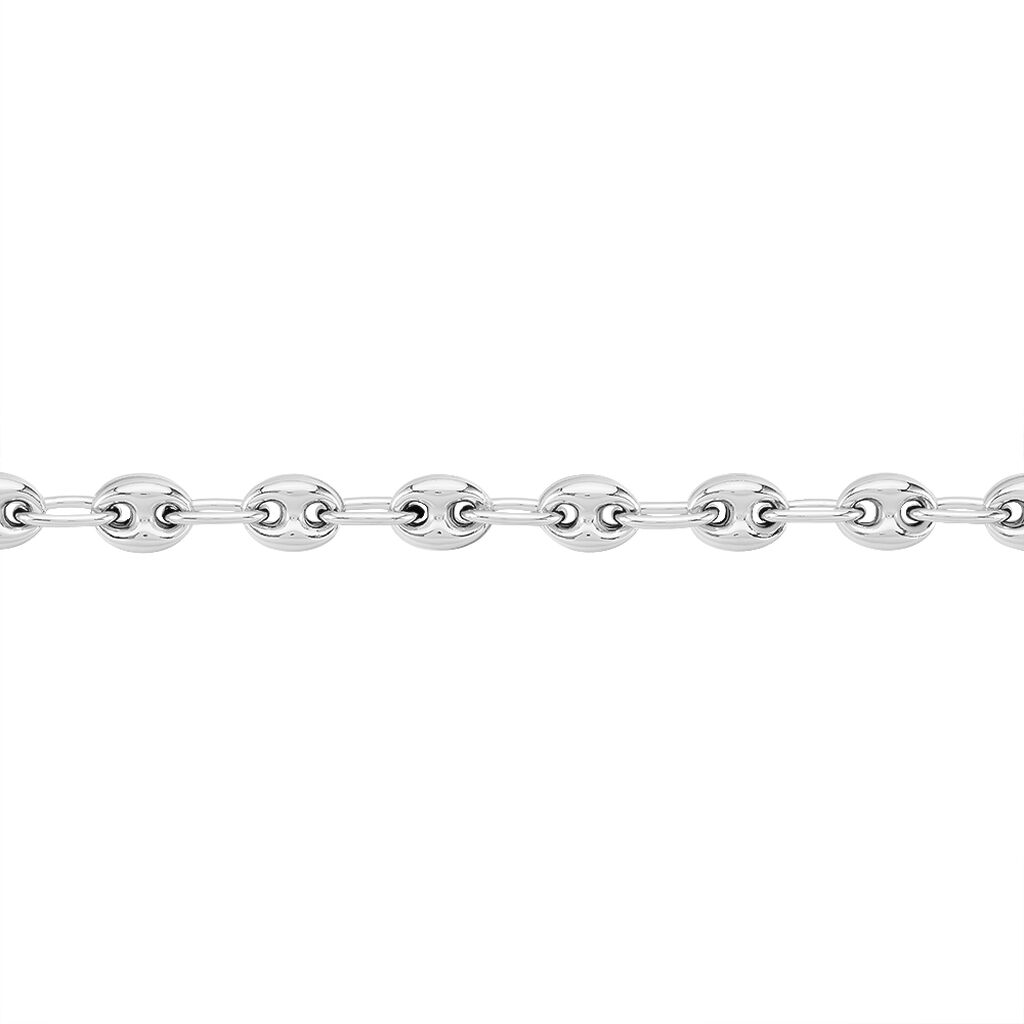 Collier Carrus Maille Grain De Cafe Argent Blanc