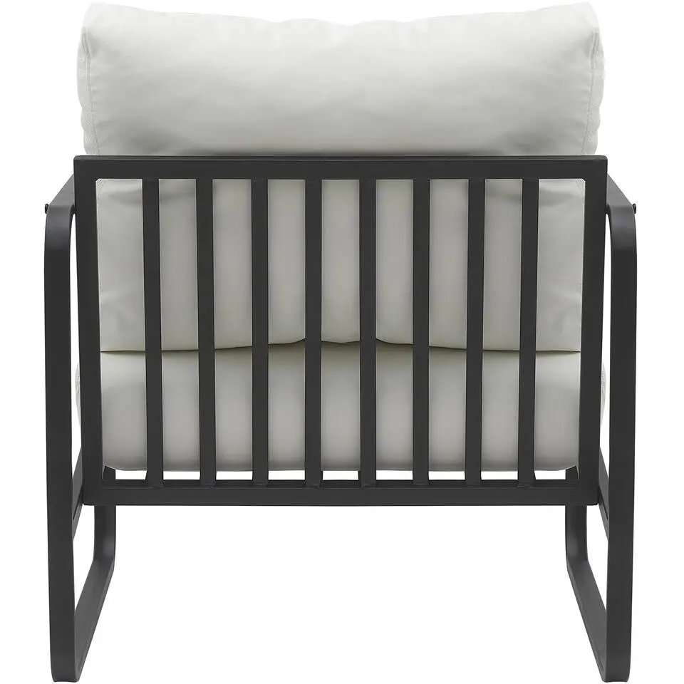 CLP Lounger Manea zwart Frame - Kunstleer - wit